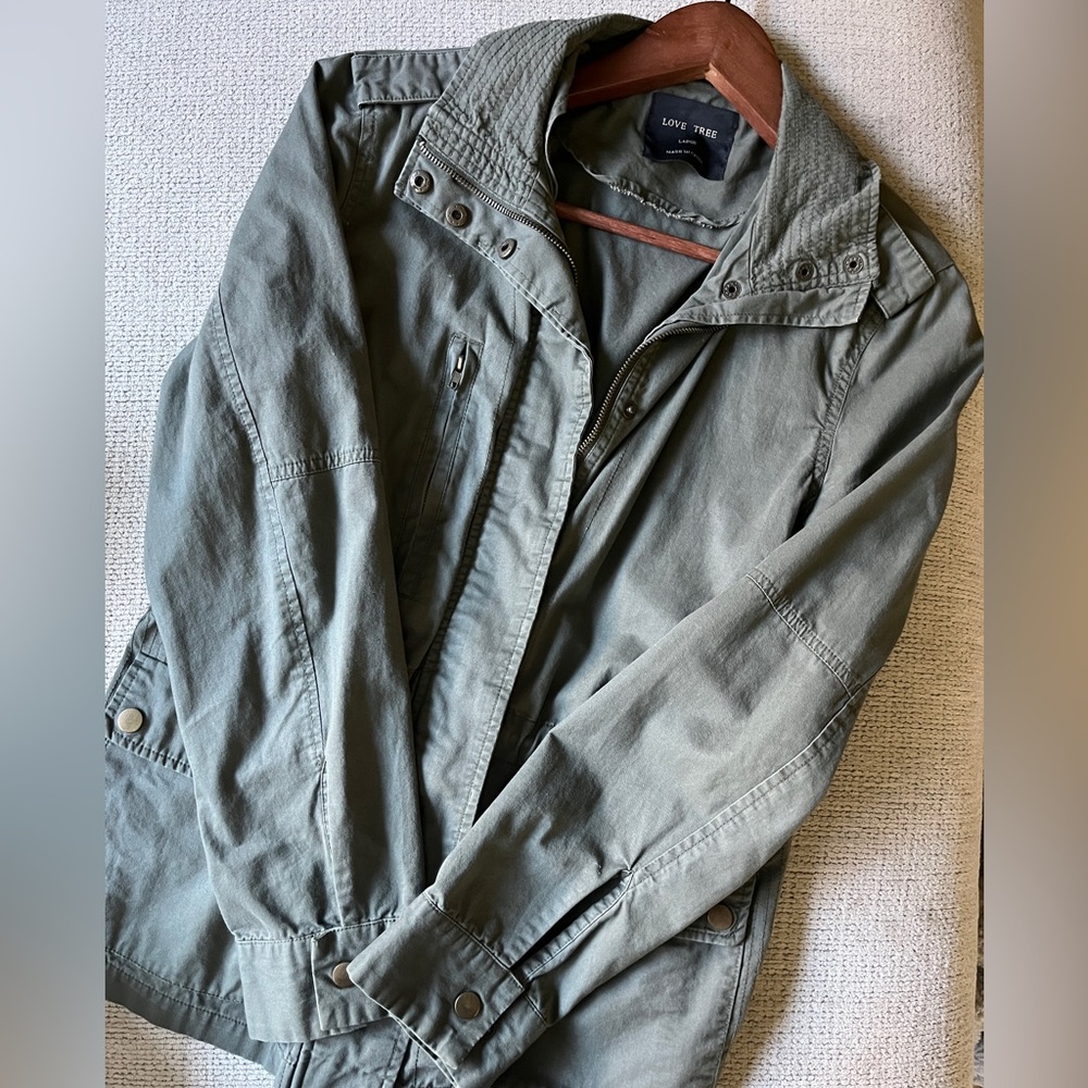 Love Tree Olive Military Jacket